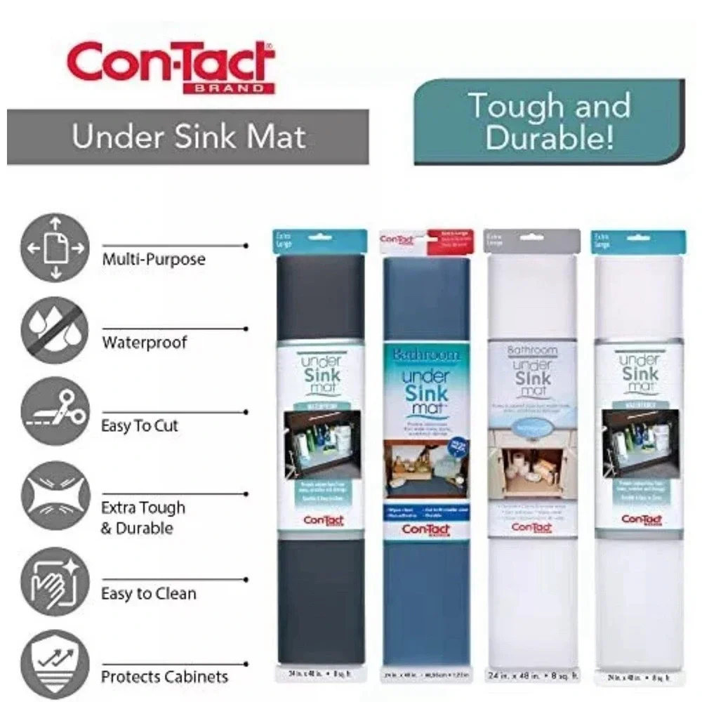 Con-Tact Brand Non-Adhesive Under Sink Mat, 24-Inches by 48-Inch, Clear